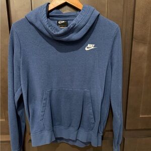 Nike Navy Blue Cowl Neck Pullover Hoodie